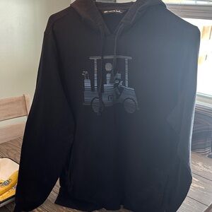 Travis Mathew Black Hoodie with Golf Cart Graphic